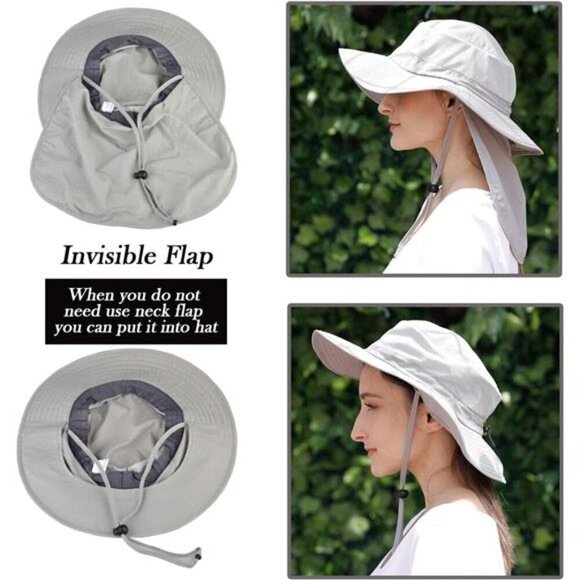 Amazon.com: Outdoor Sun Hat for Men with 50+ UPF Protection  Unisex Sun Hat with Neck Flap Cover Fishing Safari Cap Neck Protection,UPF 50+
